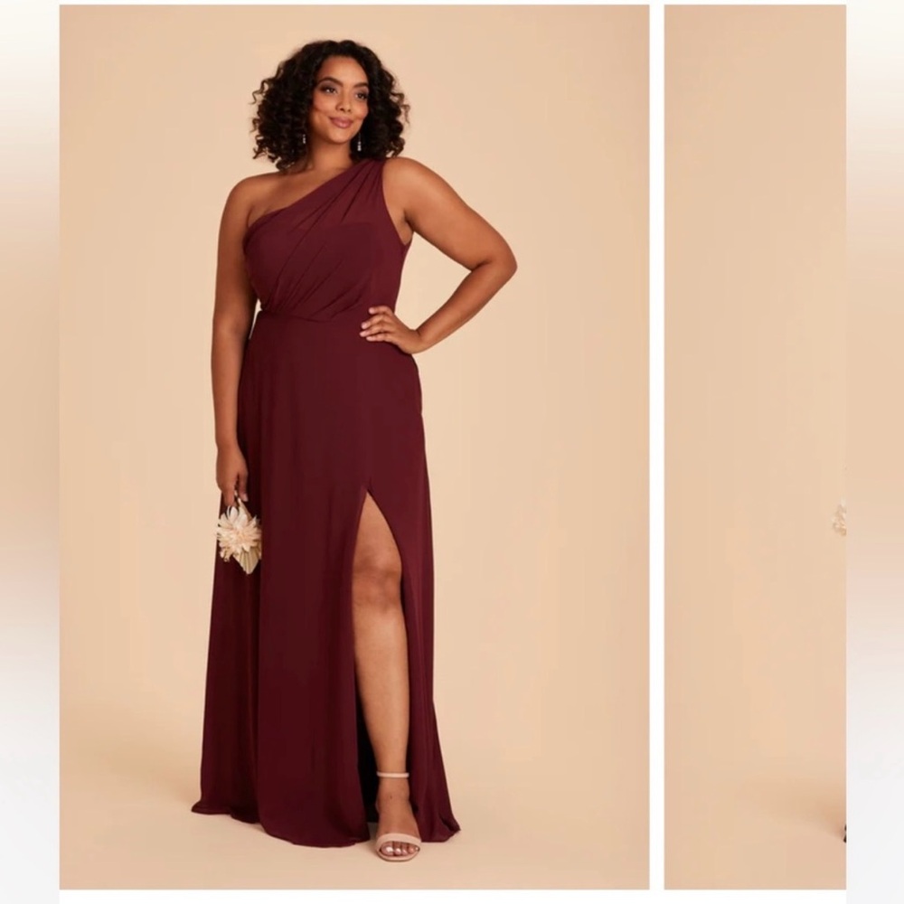 Birdy Grey One-Shoulder Burgundy Bridesmaid Dress